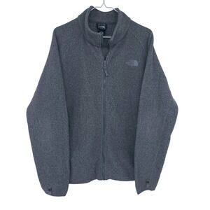 Gray The North Face Full Zip Fleece Jacket Large Mens Sweatshirt Outdoor